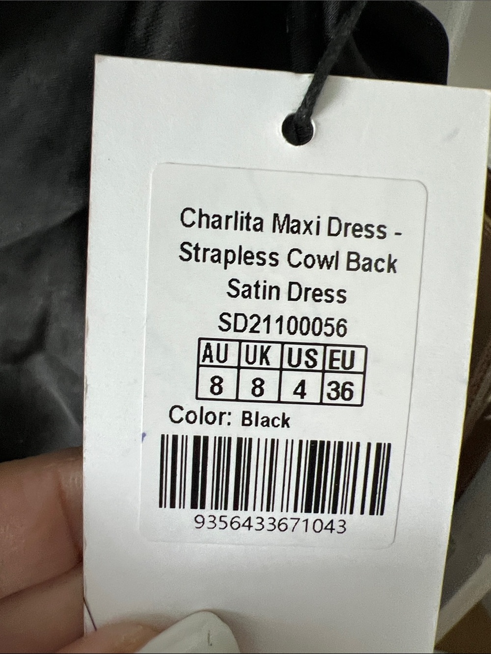 NWT REVOLVE Australia SHOWPO Charlita satin strapless maxi dress US 4 - Picture 5 of 11